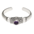 Amethyst cuff bracelet, 'Vine Shrine' - Amethyst Cabochon Cuff Bracelet in Sterling Silver thumbail
