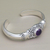 Amethyst cuff bracelet, 'Vine Shrine' - Amethyst Cabochon Cuff Bracelet in Sterling Silver (image 2b) thumbail