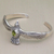Peridot cuff bracelet, 'Spirit Hawk' - Peridot Hawk Motif Cuff Bracelet in Sterling Silver (image 2c) thumbail
