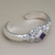 Amethyst cuff bracelet, 'Diamond Temple' - Four Carat Amethyst and Sterling Silver Cuff Bracelet (image 2b) thumbail
