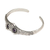 Amethyst cuff bracelet, 'Always Watching' - Women's Owl Cuff Bracelet with Amethysts in Sterling Silver
