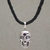 Rainbow moonstone and amethyst pendant necklace, 'Deadly Charm' - Rainbow Moonstone and Amethyst Skull Necklace from Indonesia (image 2) thumbail