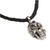 Rainbow moonstone and amethyst pendant necklace, 'Deadly Charm' - Rainbow Moonstone and Amethyst Skull Necklace from Indonesia (image 2d) thumbail
