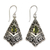 Peridot dangle earrings, 'Fanfare' - Peridot Dangle Earrings in Sterling Silver Settings