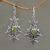 Peridot dangle earrings, 'Marvelous Vintage' - Sterling Silver and Peridot Leaf Dangle Earrings (image 2) thumbail