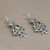 Peridot dangle earrings, 'Marvelous Vintage' - Sterling Silver and Peridot Leaf Dangle Earrings (image 2d) thumbail