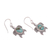 Sterling silver dangle earrings, 'Turtle Pond' - Reconstituted Turquoise Turtle Earrings in Sterling Silver (image 2b) thumbail