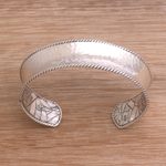 Sterling silver cuff bracelet, 'Reforestation' - Sterling Silver Nature Themed Cuff Bracelet from Bali