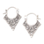 Sterling silver hoop earrings, 'Floral Points' - Floral Pointed Sterling Silver Hoop Earrings from Bali thumbail