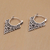 Sterling silver hoop earrings, 'Floral Points' - Floral Pointed Sterling Silver Hoop Earrings from Bali (image 2b) thumbail