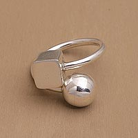 Sterling silver wrap ring, 'Abstract Shapes'