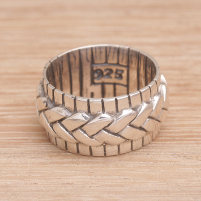 925 Sterling Silver Men Ring with Motif