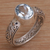 Blue topaz single stone ring, 'Bali Beauty' - Balinese Blue Topaz and Sterling Silver Single Stone Ring