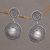 Cultured pearl dangle earrings, 'Moonlight Spirals' - Spiral Motif Cultured Pearl Dangle Earrings from Bali