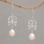 Cultured pearl dangle earrings, 'Butterfly Eden' - Cultured Pearl Butterfly Dangle Earrings from Bali
