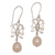 Cultured pearl dangle earrings, 'Butterfly Eden' - Cultured Pearl Butterfly Dangle Earrings from Bali (image 2a) thumbail