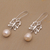 Cultured pearl dangle earrings, 'Butterfly Eden' - Cultured Pearl Butterfly Dangle Earrings from Bali (image 2c) thumbail