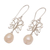 Cultured pearl dangle earrings, 'Butterfly Eden' - Cultured Pearl Butterfly Dangle Earrings from Bali (image 2d) thumbail