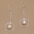 Cultured pearl dangle earrings, 'Pebble Rings' - Pearl and Sterling Silver Dangle Earrings from Bali