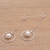 Cultured pearl dangle earrings, 'Pebble Rings' - Pearl and Sterling Silver Dangle Earrings from Bali