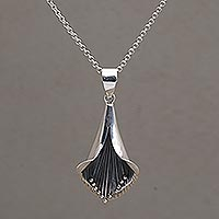 Sterling silver pendant necklace, 'Nature's Trumpet'