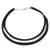 Leather and sterling silver plated brass choker, 'Lavish Night' - Handmade Leather and Silver Plated Brass Choker from Bali (image 2a) thumbail