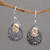 Gold accented sterling silver dangle earrings, 'Infinite Sunshine' - Ornately Detailed 18k Gold and Sterling Silver Earrings (image 2) thumbail