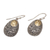 Gold accented sterling silver dangle earrings, 'Infinite Sunshine' - Ornately Detailed 18k Gold and Sterling Silver Earrings (image 2e) thumbail