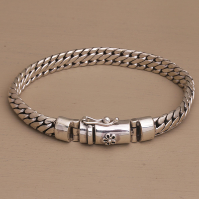 Sterling silver chain bracelet, 'Chain of Power' - Chain Bracelet Crafted of Sterling Silver from Bali