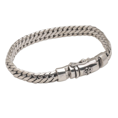 Sterling silver chain bracelet, 'Chain of Power' - Chain Bracelet Crafted of Sterling Silver from Bali