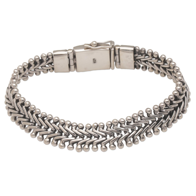 Handcrafted Sterling Silver Chain Bracelet from Bali