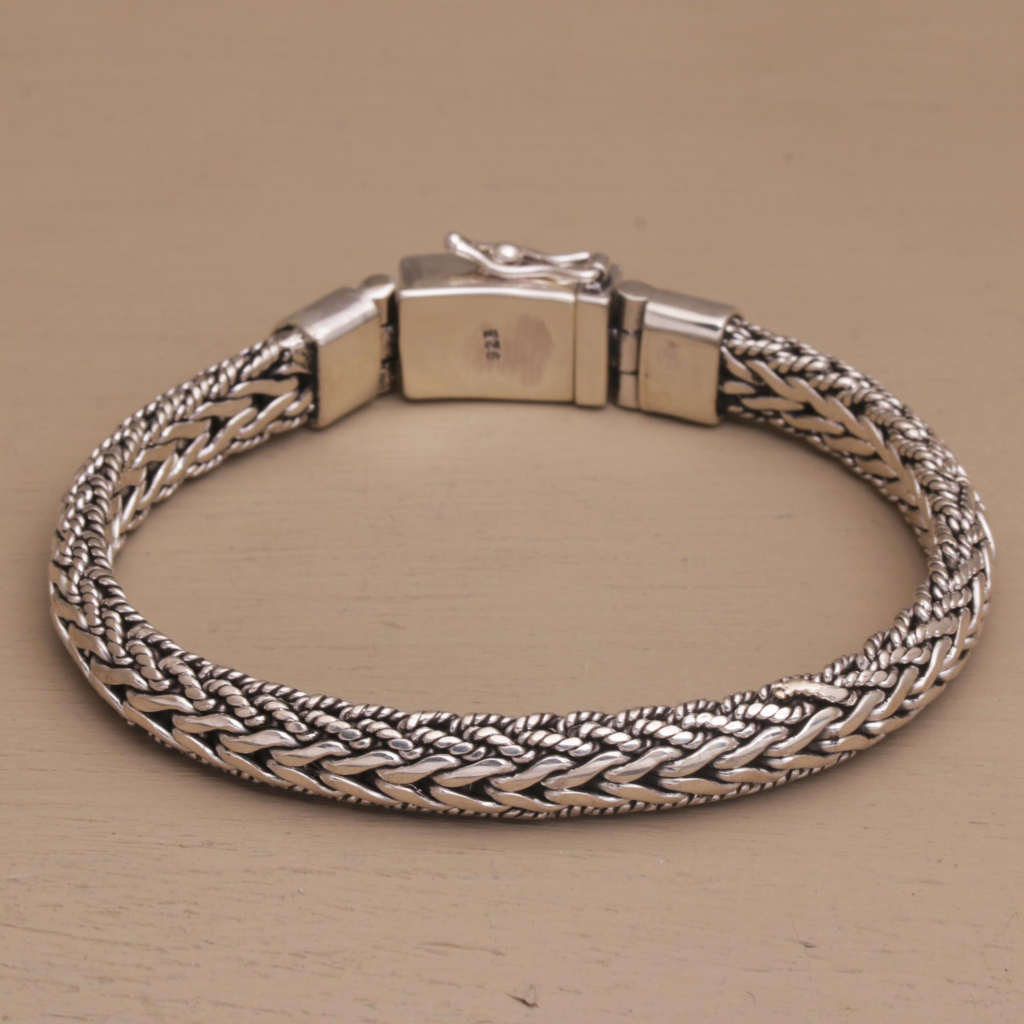 Sterling Silver Chain Wristband Bracelet from Bali - Intrepid