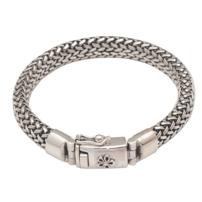 Sterling silver chain bracelet, 'Endless Horizon' - Handcrafted Chain Sterling Silver Wristband Bracelet