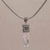 collar con colgante de cuarzo - Collar con colgante de plata de ley y cuarzo de cristal transparente