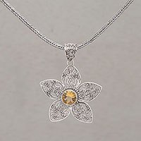 Citrine pendant necklace,