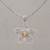 Citrin-Anhänger-Halskette, 'Goldener Mittelpunkt'. - Silberne Blumenanhänger-Halskette mit 1,5 Karat Citrin