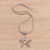 collar colgante citrino - Collar con colgante de flor de plata con citrino de 1,5 quilates