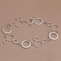 Sterling silver link bracelet, Pop