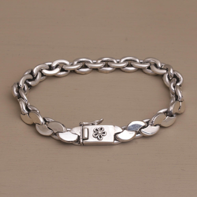 Sterling silver chain bracelet, 'Carried by the Wind' - Handcrafted Sterling Silver Chain Bracelet from Bali