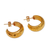 Gold plated sterling silver half hoop earrings, 'Radiant Shine' - Balinese Gold Plated 925 Half Hoop Silver Earrings thumbail
