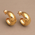 Gold plated sterling silver half hoop earrings, 'Radiant Shine' - Balinese Gold Plated 925 Half Hoop Silver Earrings (image 2b) thumbail
