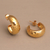Gold plated sterling silver half hoop earrings, 'Radiant Shine' - Balinese Gold Plated 925 Half Hoop Silver Earrings (image 2c) thumbail
