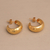 Gold plated sterling silver half hoop earrings, 'Radiant Shine' - Balinese Gold Plated 925 Half Hoop Silver Earrings (image 2d) thumbail