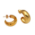 Gold plated sterling silver half hoop earrings, 'Radiant Shine' - Balinese Gold Plated 925 Half Hoop Silver Earrings
