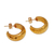 Gold plated sterling silver half hoop earrings, 'Radiant Shine' - Balinese Gold Plated 925 Half Hoop Silver Earrings