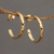 Gold plated sterling silver half hoop earrings, 'Slim Radiant Shine' - Gold Plated 925 Slim Half Hoop Silver Earrings from Bali (image 2) thumbail