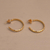 Gold plated sterling silver half hoop earrings, 'Slim Radiant Shine' - Gold Plated 925 Slim Half Hoop Silver Earrings from Bali (image 2c) thumbail