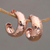 Rose gold plated sterling silver half hoop earrings, 'Radiant Shine' - Balinese Rose Gold Plated 925 Half Hoop Silver Earrings (image 2) thumbail