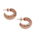 Rose gold plated sterling silver half hoop earrings, 'Radiant Shine' - Balinese Rose Gold Plated 925 Half Hoop Silver Earrings thumbail