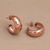 Rose gold plated sterling silver half hoop earrings, 'Radiant Shine' - Balinese Rose Gold Plated 925 Half Hoop Silver Earrings (image 2c) thumbail